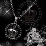 Crowne Eblem★ユニセックスデザインネックレス/ブラック