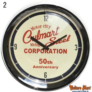 【ドーム型掛け時計☆全8柄に！日本製ムーブメント使用☆ウォールクロック★セットがお得】WALL CLOCK/2.クローム/50TH ANNIVERSARY