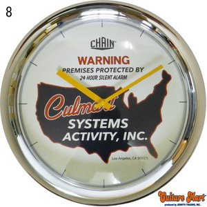 【ドーム型掛け時計☆全8柄に！日本製ムーブメント使用☆ウォールクロック★セットがお得】WALL CLOCK/8.クローム/WARNING