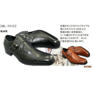 【WALES】【本革仕様】イタリアンデザイン ビジネスシューズWlL-7515/ダークブラウン26.5