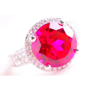◆豪華なレッドのルビー925純銀リング・デザインジュエリー/リングサイズ11