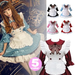 メイド服/コスプレ衣装/ワインレッド