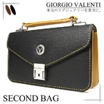 GIORセカンドバッグGIO VALENTI ジョルジオ バレンチ ツートンカラーミニセカンド/ブラウン