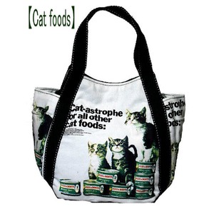 おしゃれエコバッグの姉妹品◆ミニトートバッグ/【Cat foods】