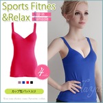 スポーツ キャミソール ノンワイヤー/レッドMサイズ