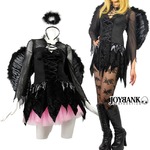漆黒の堕天使コスチュームセット エンジェル /コスプレ衣装 クリスマス