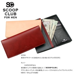  メンズ長財布  【ScoopClub】スムース 長財布/ブラック