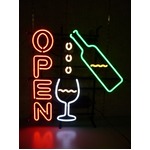WINE OPEN （ネオン管 看板 アメリカン雑貨 ・NEON SIGN・ネオンサイン）
