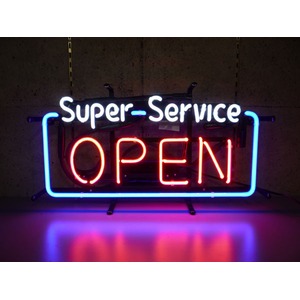 ネオンサイン Super Service OPEN（ネオン管 看板 アメリカン雑貨 ・NEON SIGN・ネオンサイン）