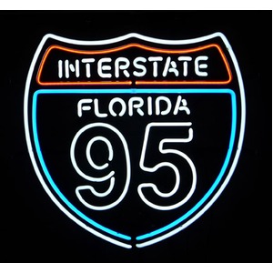 ネオンサイン INTERSTATE FLORIDA 95（ネオン管 看板 アメリカン雑貨 ・NEON SIGN・ネオンサイン）