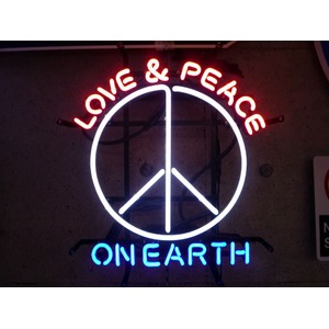 ネオンサイン LOVE＆PEACE ON EARTH （ネオン管 看板 アメリカン雑貨 ・NEON SIGN・ネオンサイン）