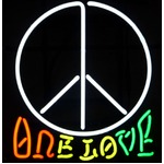ネオンサイン ONE LOVE LOVE＆PEACE （ネオン管 看板 アメリカン雑貨 ・NEON SIGN・ネオンサイン）