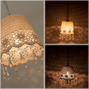【Chandelier French Lace Ceiling Lamp】ヨーロッパ風★フレンチレース シーリングランプ♪／【ブラウンBROWN】