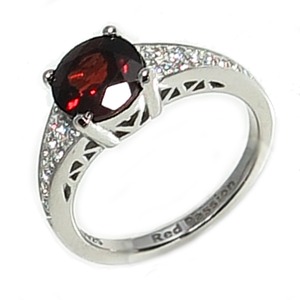 ガーネット リング 1月誕生石 1.6ct 天然石 スターリングシルバー 925 リングサイズ11号 Garnet (鑑別書付)