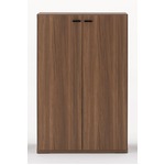 フナモコ リビングシェルフ 扉付き 【幅74.3×高さ113.8cm】 リアルウォールナット KFD-74【完成品】 日本製 