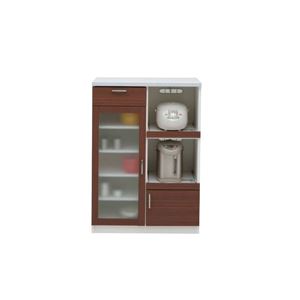 共和産業 キッシュ 80 ミドルキッチンキャビネット 【幅80×高113cm】 ブラウン 日本製 国産