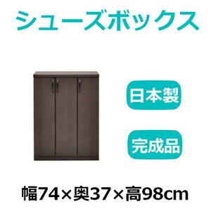 共和産業 マカロン シューズボックス 74Lシューズ ブラウン【幅74×高さ98cm】 日本製 国産