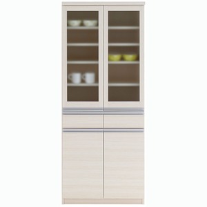 フナモコ 食器棚 【幅73.2×高さ180cm】 ホワイトウッド EKS-73G