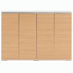 フナモコ 奥行31cm薄型リビング収納 【幅120.2×高さ84cm】 エリーゼアッシュ+ホワイトウッド LBA-120