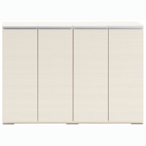 フナモコ 奥行31cm薄型リビング収納 【幅120.2×高さ84cm】 ホワイトウッド LBS-120