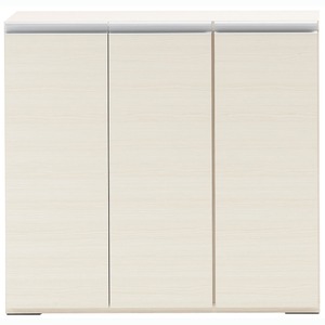 フナモコ 奥行31cm薄型リビング収納 【幅90.5×高さ84cm】 ホワイトウッド LBS-90
