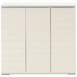 フナモコ 奥行31cm薄型リビング収納 【幅90.5×高さ84cm】 ホワイトウッド LBS-90