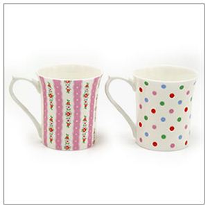 CATH KIDSTONiLXLbh\j Royale Mug Two Sets [}OJbv MtgBOX 2Zbg Pastel Flowers Pink  Spot pXet[Y sNX|bg 220ml CKSO00011摜Q