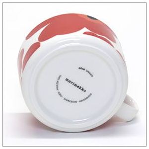 marimekkoi}bRj UNIKKO TEA CUP EjbR eB[Jbv 250ml zCg~bh 63430 1 white^red摜R