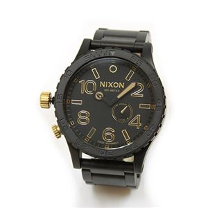 NIXON（ニクソン） THE 51-30 （フィフティーワンサーティー） つや消しマットブラックにゴールドの差し色が映えるモテ系ウオッチ【ブラック系】【300m防水】 A057-1041