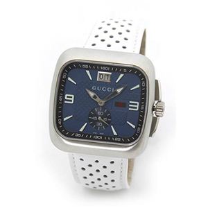 Gucci（グッチ） クーペコレクション ビッグデイト・ホワイトレザーウオッチ YA131304