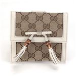 Gucci(グッチ) BELLA ベラ オリジナルGG バンブーリボンタッセル付 Wホック 二つ折り財布 ベージュ/オフホワイト 269984 FWCGG 9761