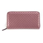 Gucci(グッチ) マイクログッチシマ ラウンドファスナー トラベルドキュメントケース 長財布 シャイニーダークピンク 295833 AW15G 6224