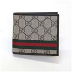 Gucci(グッチ) GGプラス ウェブ 小銭入れ付 二つ折り財布 ベージュ/ココア 138073 KGD8R 9791
