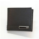Gucci(グッチ) GGロゴメタルバー 型押しカーフ 二つ折り財布 小銭入れ無し ブラック 233100 ARU0R 1000