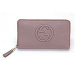 Gucci(グッチ) SOHO エンボス加工インターロッキングG ラウンドファスナー長財布 ピンクベージュ 308280 A7M0G6812