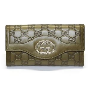 Gucci（グッチ） SUKEY スーキー グッチシマ 二つ折り長財布 オリーブグリーン ≪2013AW≫ 282434 AHB1G 2402