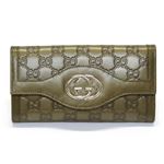 Gucci（グッチ） SUKEY スーキー グッチシマ 二つ折り長財布 オリーブグリーン ≪2013AW≫ 282434 AHB1G 2402