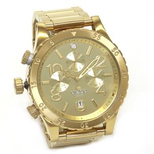 NIXON（ニクソン） THE 48-20 CHRONO（フォーティエイト・トゥエンティ・クロノ） 人気のフォルムにNEWサイズが誕生。オールゴールドカラーのモテ系1／10クロノグラフウオッチ A486-502