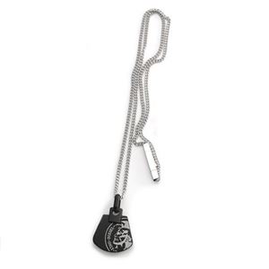 DIESEL（ディーゼル） アクセサリー ブレイブマン チャーム ネックレス ペンダント ブラック シルバー DX0506040