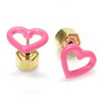 MARC BY MARC JACOBS（マークバイマークジェイコブス） Open Heart Studs エナメル オープンハート ピアス M0004216-676 KNOCKOUT PINK