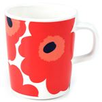marimekko（マリメッコ） UNIKKO MUG ウニッコ柄 マグカップ 250ml ホワイト×レッド 63431-001 WH／RD