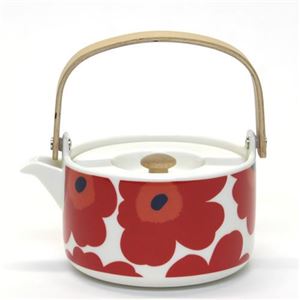 marimekko（マリメッコ） UNIKKO TEAPOT ウニッコ柄 ティーポット 急須 700ml ホワイト×レッド 63435 1 White／Red