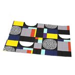 marimekko（マリメッコ） KONTTI OILCLOTH PLACEMAT コンッティ 幾何学模様 オイルクロス ランチョンマット 67030 920 black／yellow／grey／mint
