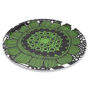 marimekko（マリメッコ） SIIRTOLAPUUTARHA PLYWOOD TRAY DIAM 46cm 菜園モチーフ 円形 キッチントレイ 64902 160 white／green／black