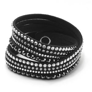 Swarovski（スワロフスキー） Slake Deluxe Black ダブルラップ 2重巻タイプ （8連） ダーク・クリスタル ブレスレット 5021032