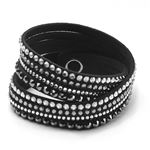 Swarovski（スワロフスキー） Slake Deluxe Black ダブルラップ 2重巻タイプ （8連） ダーク・クリスタル ブレスレット 5021032