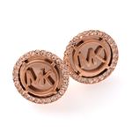 Michael Kors（マイケルコース） MICHAEL KORS パヴェ ロゴ ディスク ピアス Monogram Pave Logo Rose Gold-Tone Stud Earrings MKJ2942791 ピアス