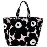 marimekko（マリメッコ） KAMILLA UNIKKO 40966 291 powder／black／off-white ウニッコ柄 コットンキャンバス トートバッグ