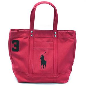 Polo Ralph Lauren（ポロラルフローレン） BIG PONY TOTE 4.05533E+11 PARK AVENUE RED ファスナー付 キャンバス トートバッグ
