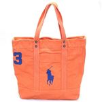 Polo Ralph Lauren（ポロラルフローレン） BIG PONY TOTE 4.05533E+11 BEDOFRD ORANGE W／ ROYAL PP ファスナー付 キャンバス トートバッグ